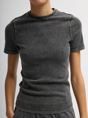 Tibi Stretch Denim Baby T-Shirt